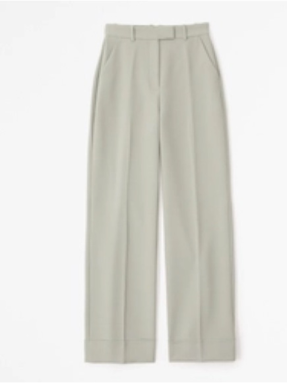 Abercrombie & Fitch Cuffed Hem Tailored Wide Leg Pant / Light Green / 30 Short